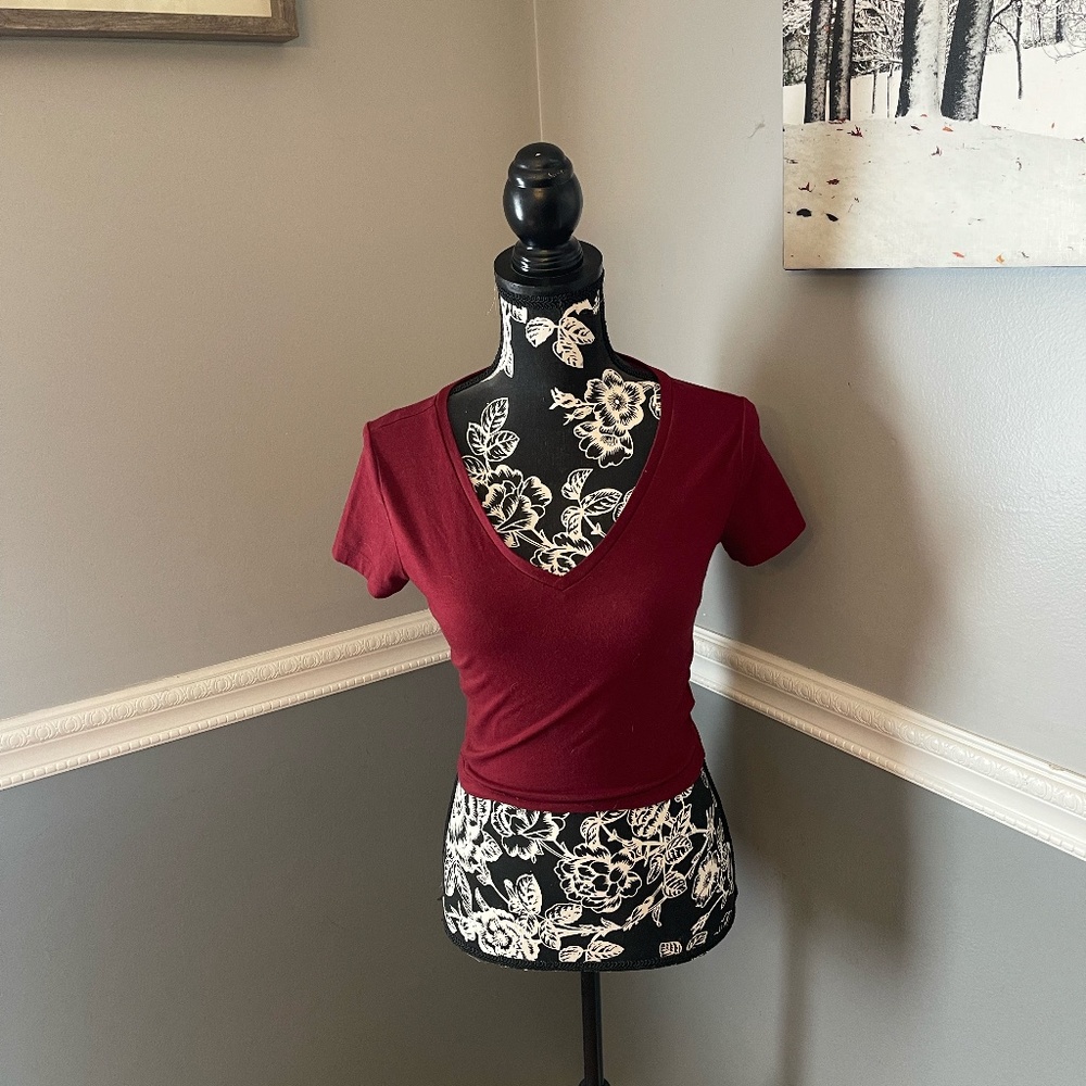 Burgundy Crop Top
